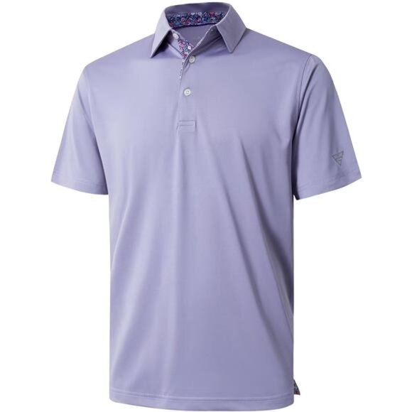 Mens Polo Short and Long Sleeve Casual Solid Stylish Dry Fit Performance T-shirt - Picture 1 of 5